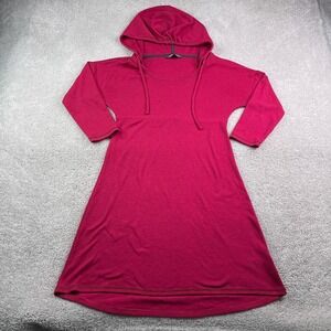 North Face Dress Womens Medium Pink Elmira Hooded Merino Wool Pullover